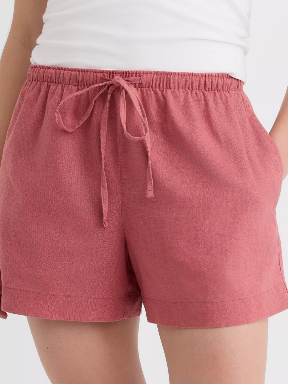 New LOFT Linen Cotton Pull On Shorts Size Large